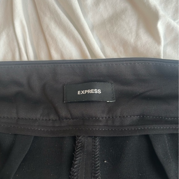 Express Wide Leg Super High Rise Black Satin Pants - Picture 5 of 6